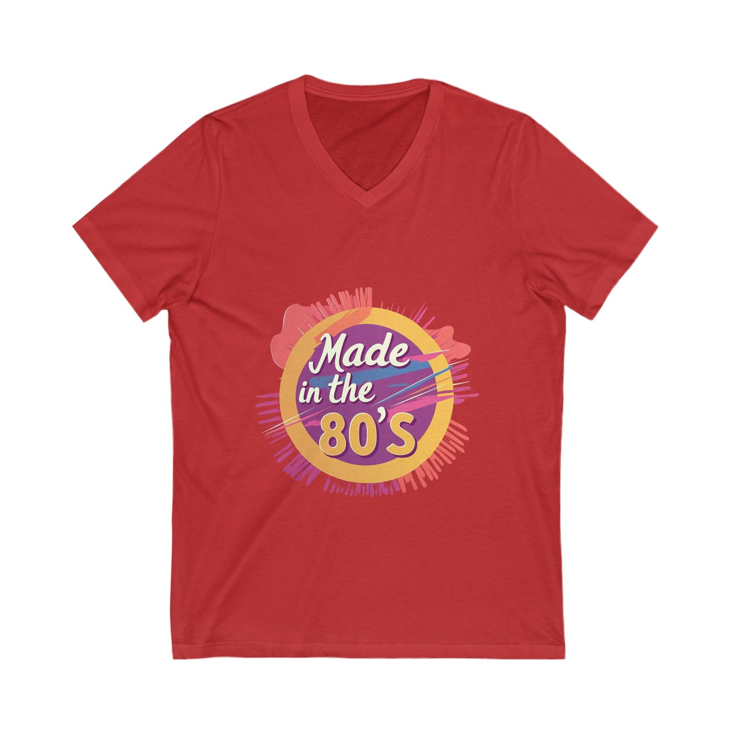Made in the 80's Retro V-Neck T-Shirt | Vintage Birthday Gift Unisex Tee