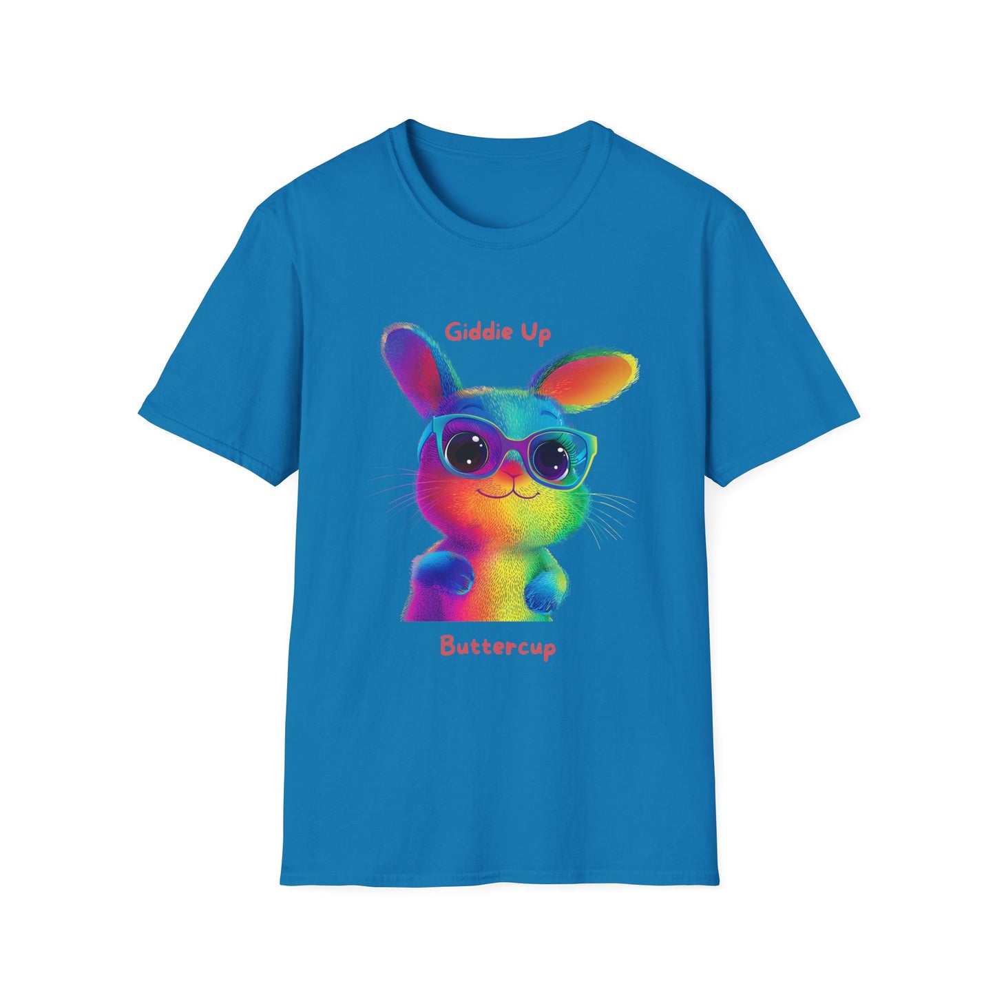 Rainbow Bunny Buttercup T-Shirt | Colorful Pride Tee | Cute LGBTQ+ Gift