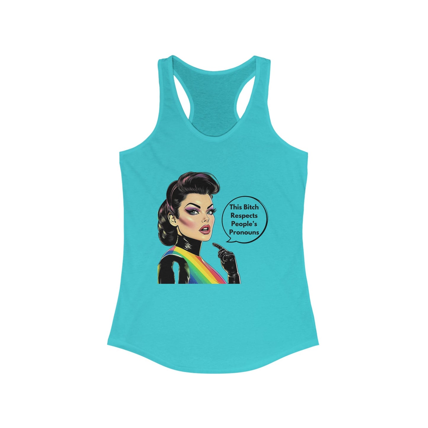 Pronouns Respect Racerback Tank | LGBTQ+ Feminist Pride Top