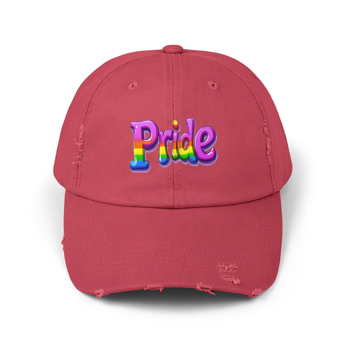 Rainbow Pride Distressed Dad Hat | LGBTQ+ Cotton Twill Cap