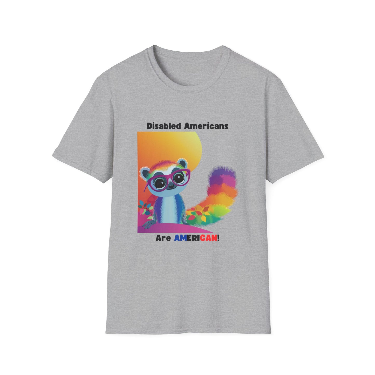 Disabled Americans Are AmeriCAN! | Cute Raccoon Disability Rights T-Shirt