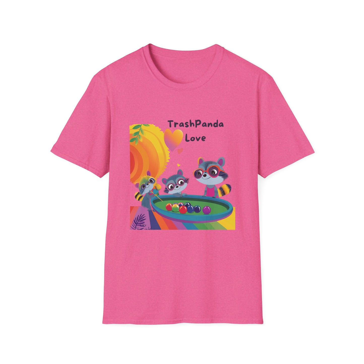 Trash Panda Love Kawaii Raccoon T-Shirt | Cute Animal Pool Party Tee