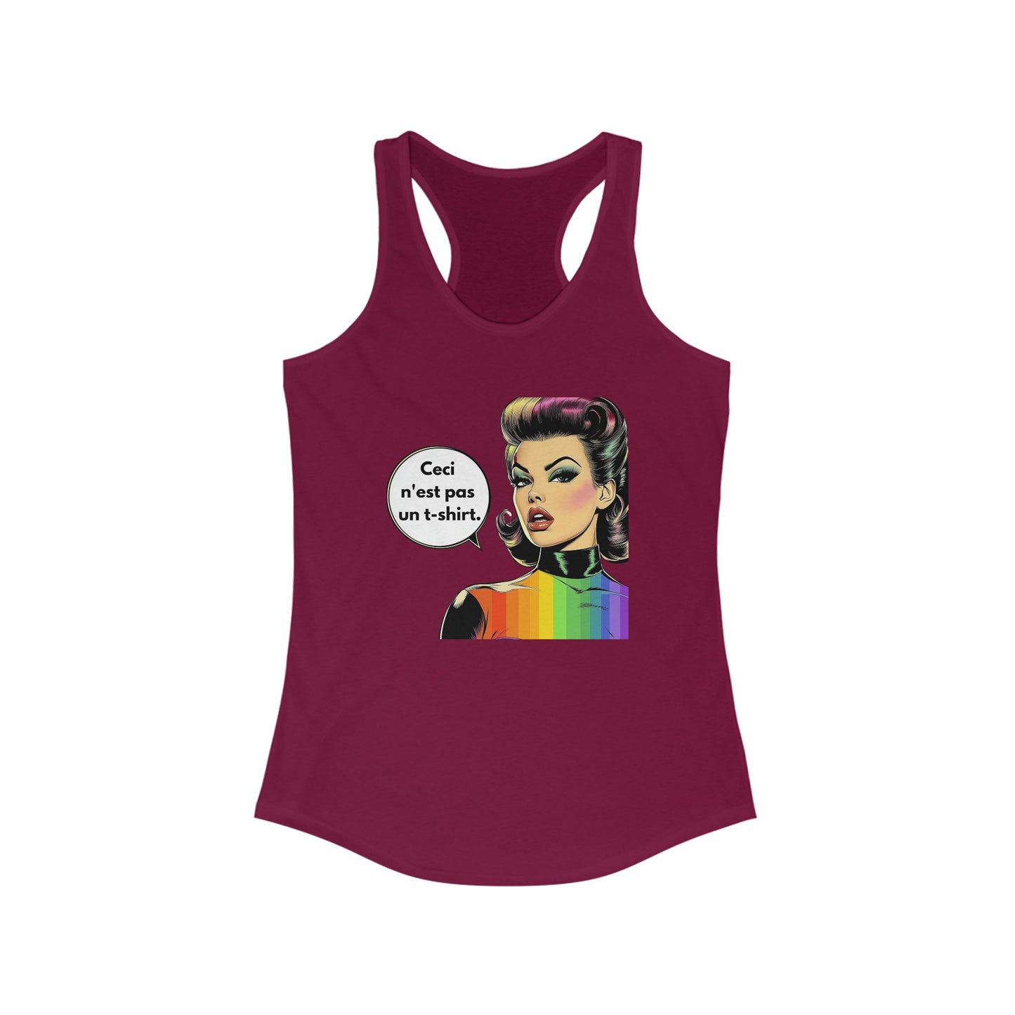 Ceci N'est Pas Un T-Shirt Rainbow Pride Retro Racerback Tank