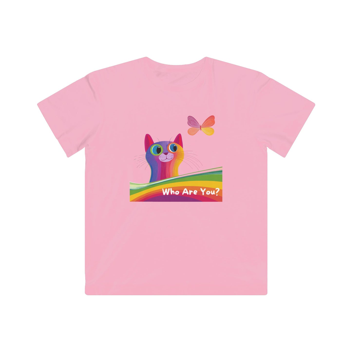 Rainbow Cat Kids T-Shirt | LGBTQ Pride Kitten | Identity Affirming Youth Tee