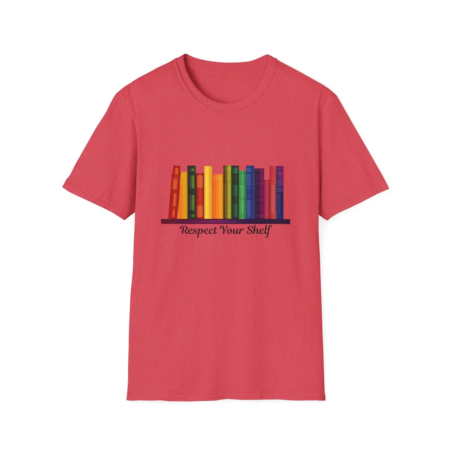 Respect Your Shelf Pride Bookshelf T-Shirt | Cute Bookworm Gift