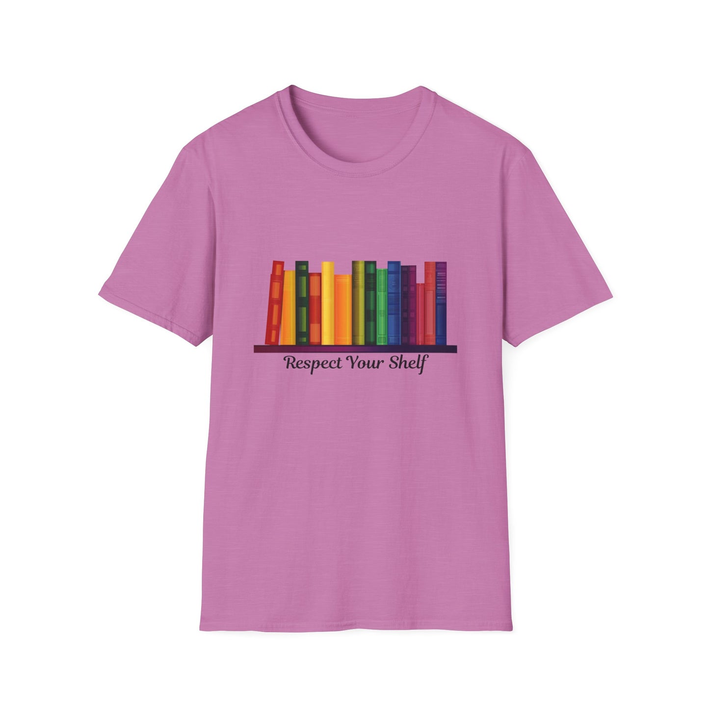 Respect Your Shelf Pride Bookshelf T-Shirt | Cute Bookworm Gift