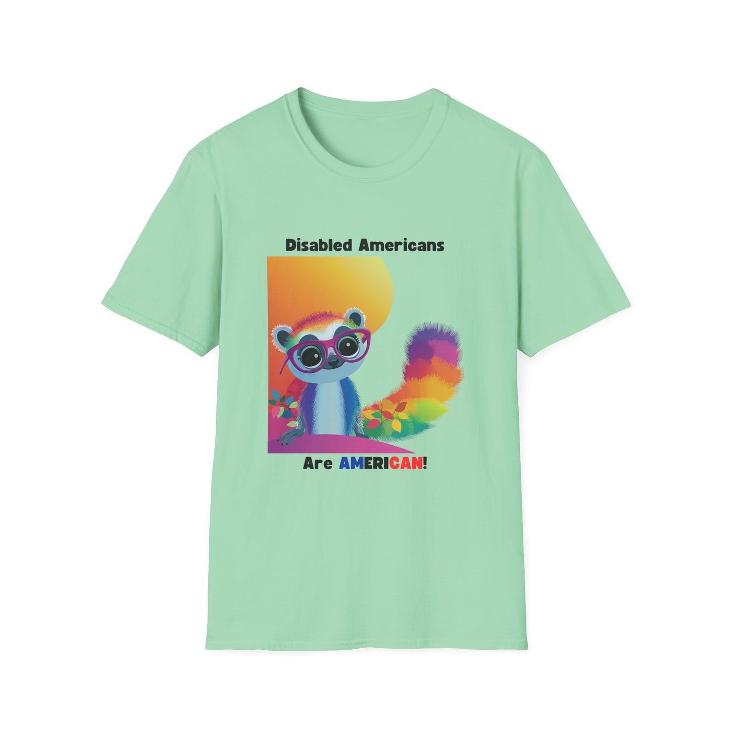 Disabled Americans Are AmeriCAN! | Cute Raccoon Disability Rights T-Shirt