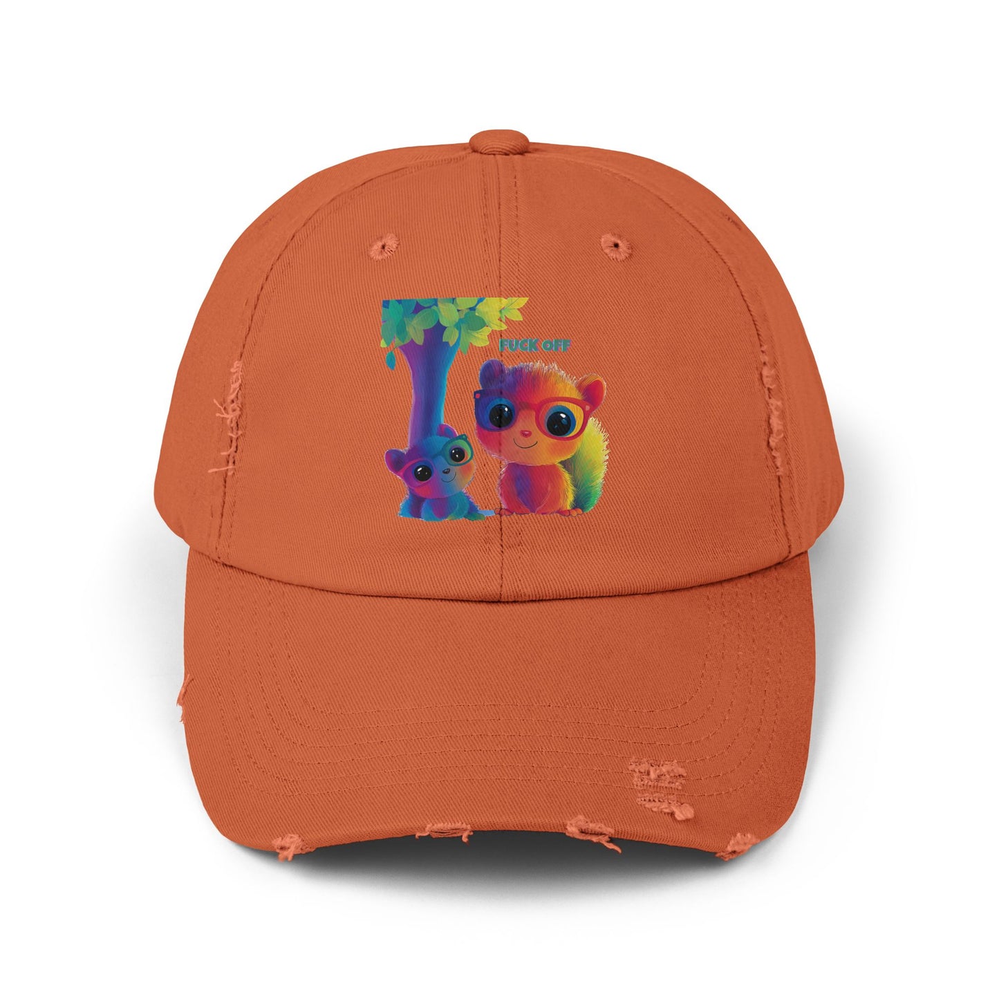 Rainbow Rebel Distressed Dad Hat | Kawaii Protest Cap