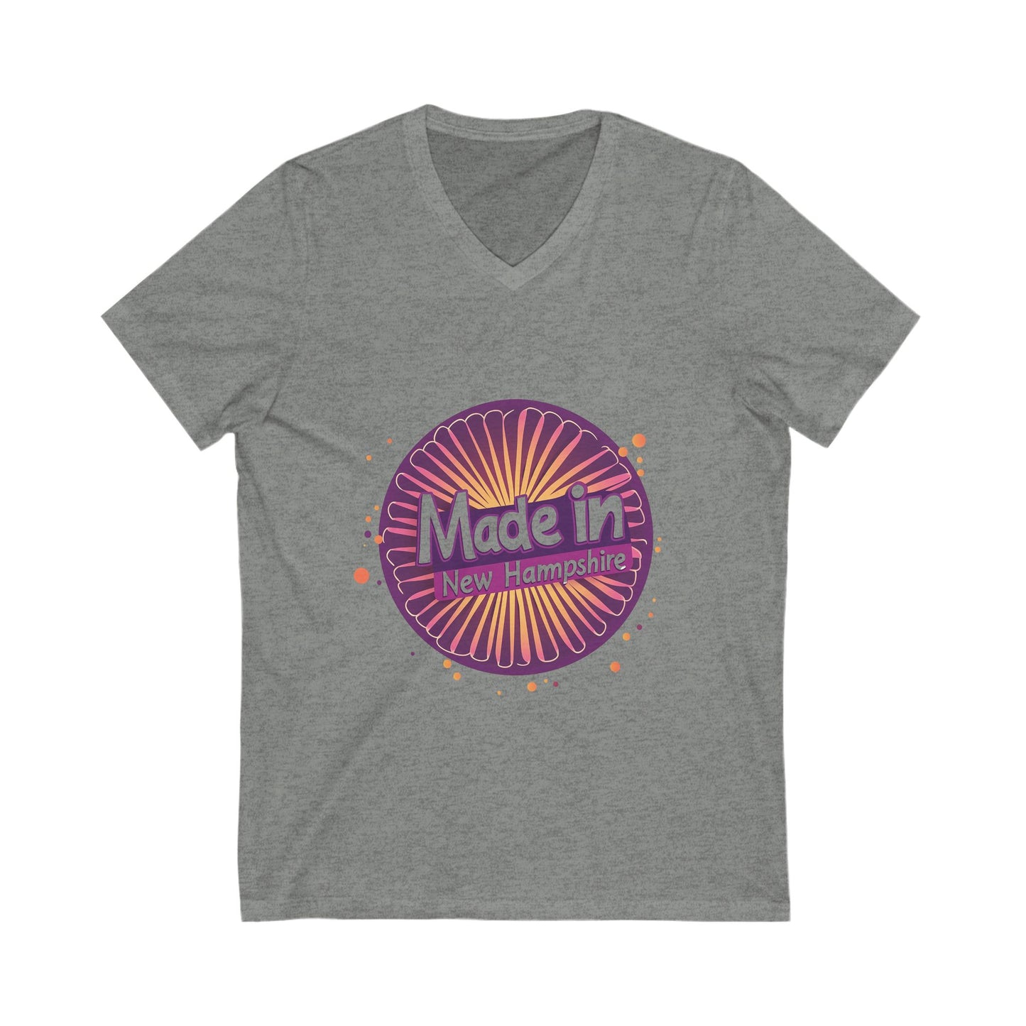 Made in NH Retro Sunrise V-Neck | Vintage New Hampshire Pride Tee