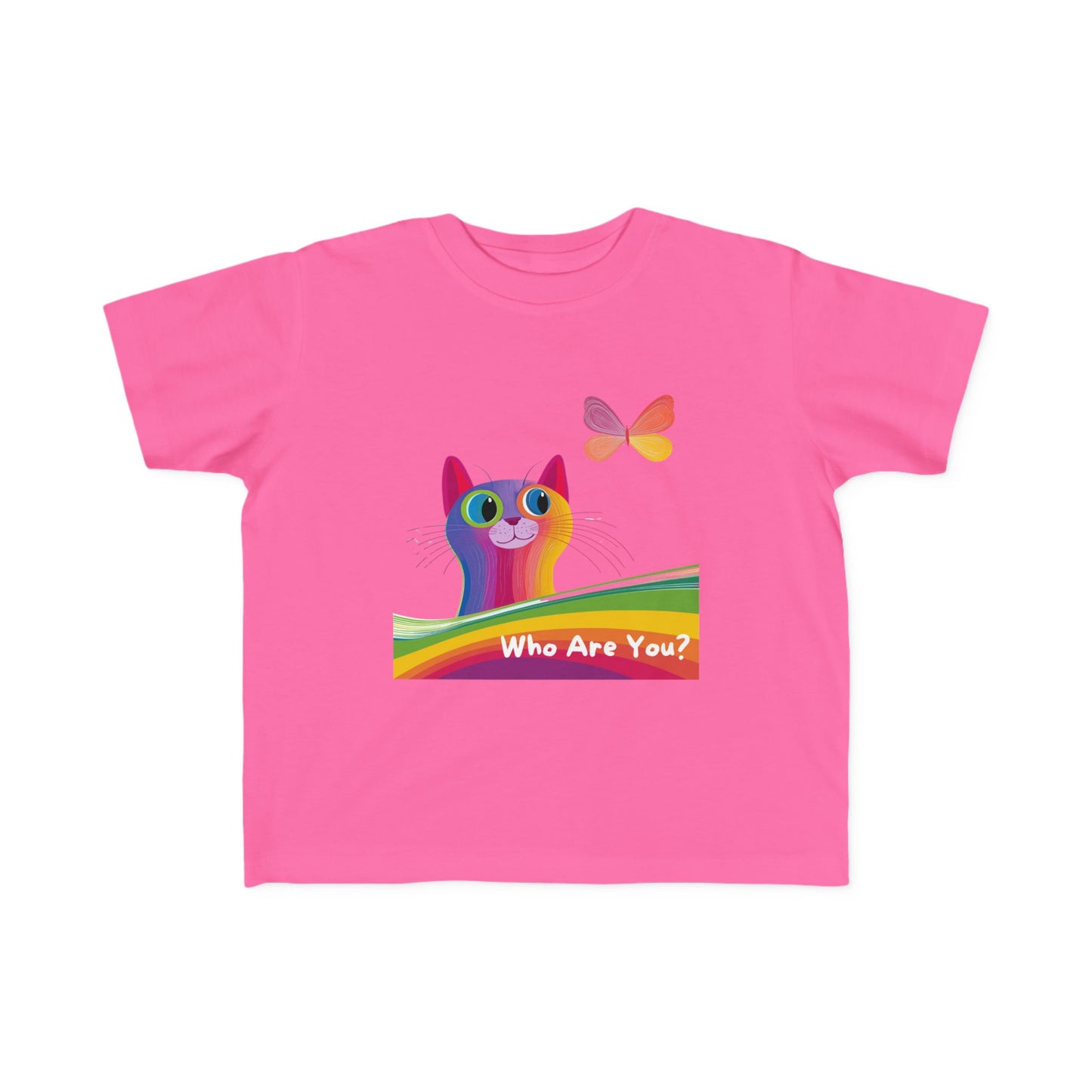 Rainbow Cat Who Are You Kids T-Shirt | LGBTQ Pride Toddler Tee | Kawaii Pride Cat