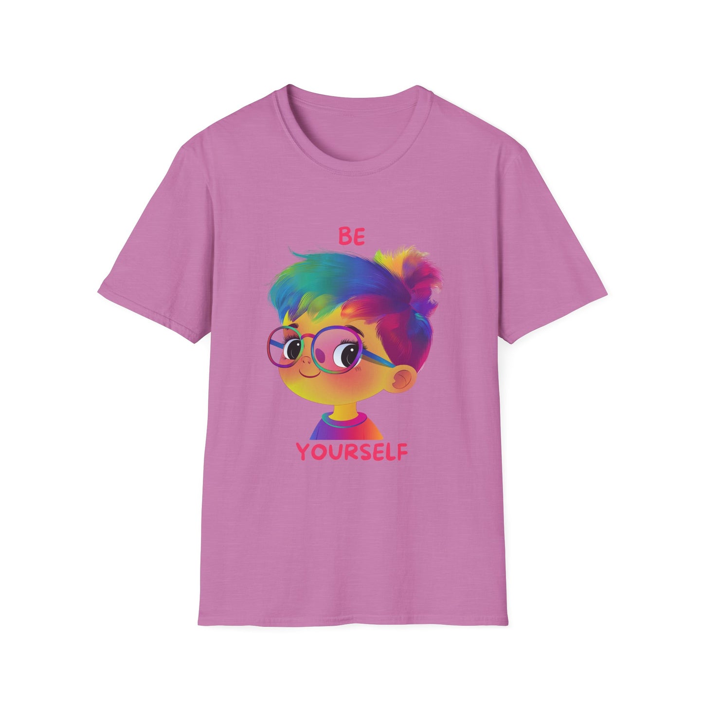 Be Yourself Rainbow Hair Pride T-Shirt | Cute LGBTQ+ Unisex Tee