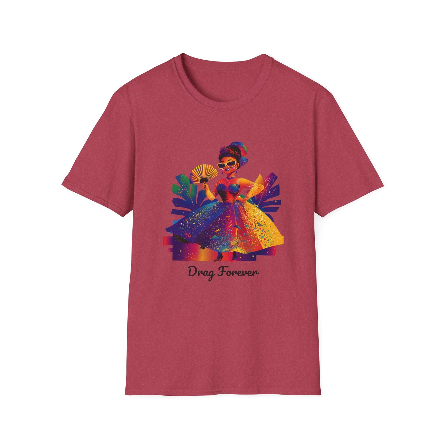 Drag Forever Queen T-Shirt | LGBTQ+ Pride Rainbow Art | Unisex Drag Show Tee