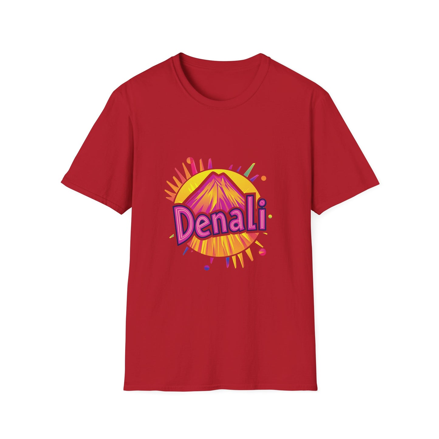 Denali Mountain Retro Burst T-Shirt | National Park Adventure Tee | Unisex Outdoor Gift