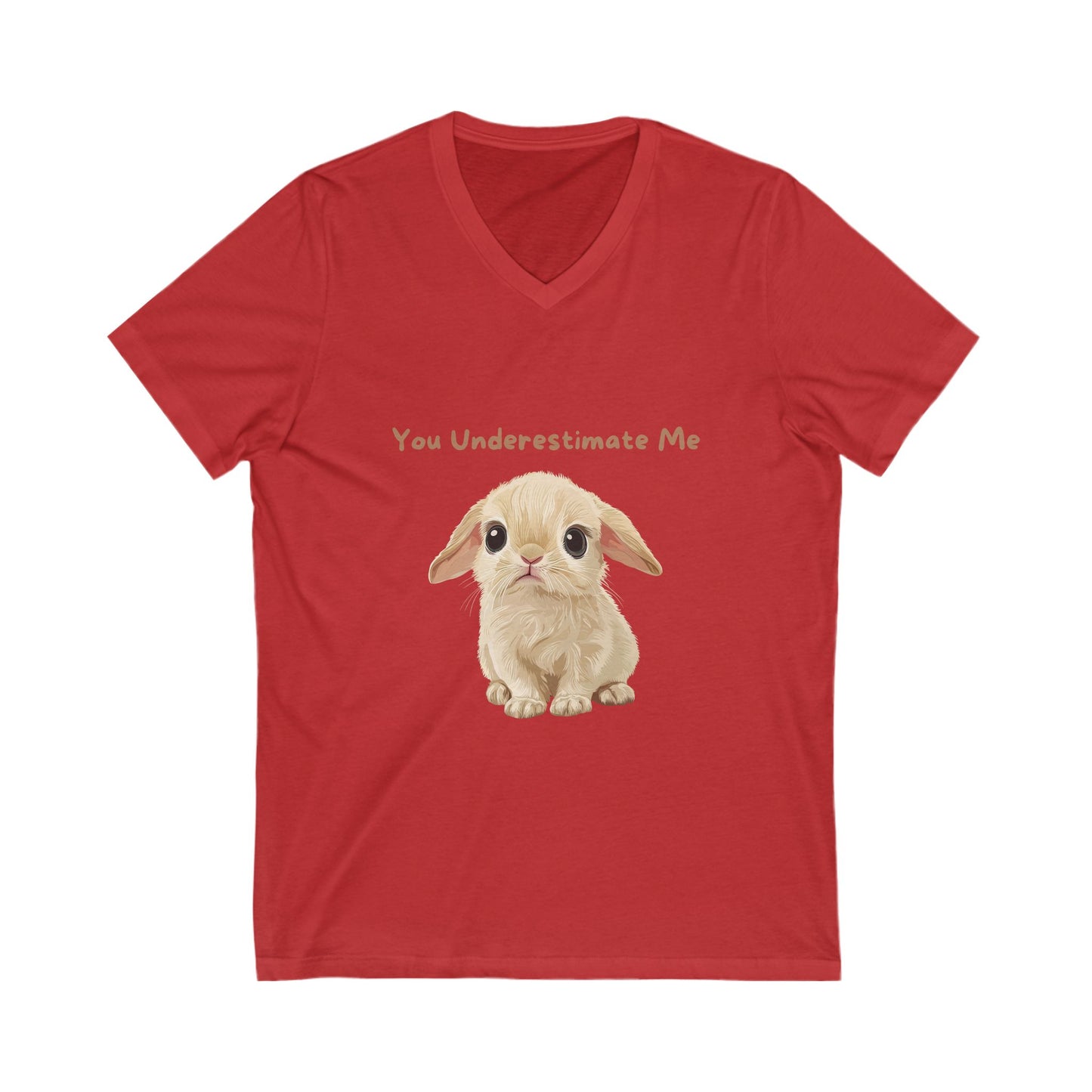 Kawaii Bunny Empowerment V-Neck T-Shirt | Cute Feminist Unisex Tee