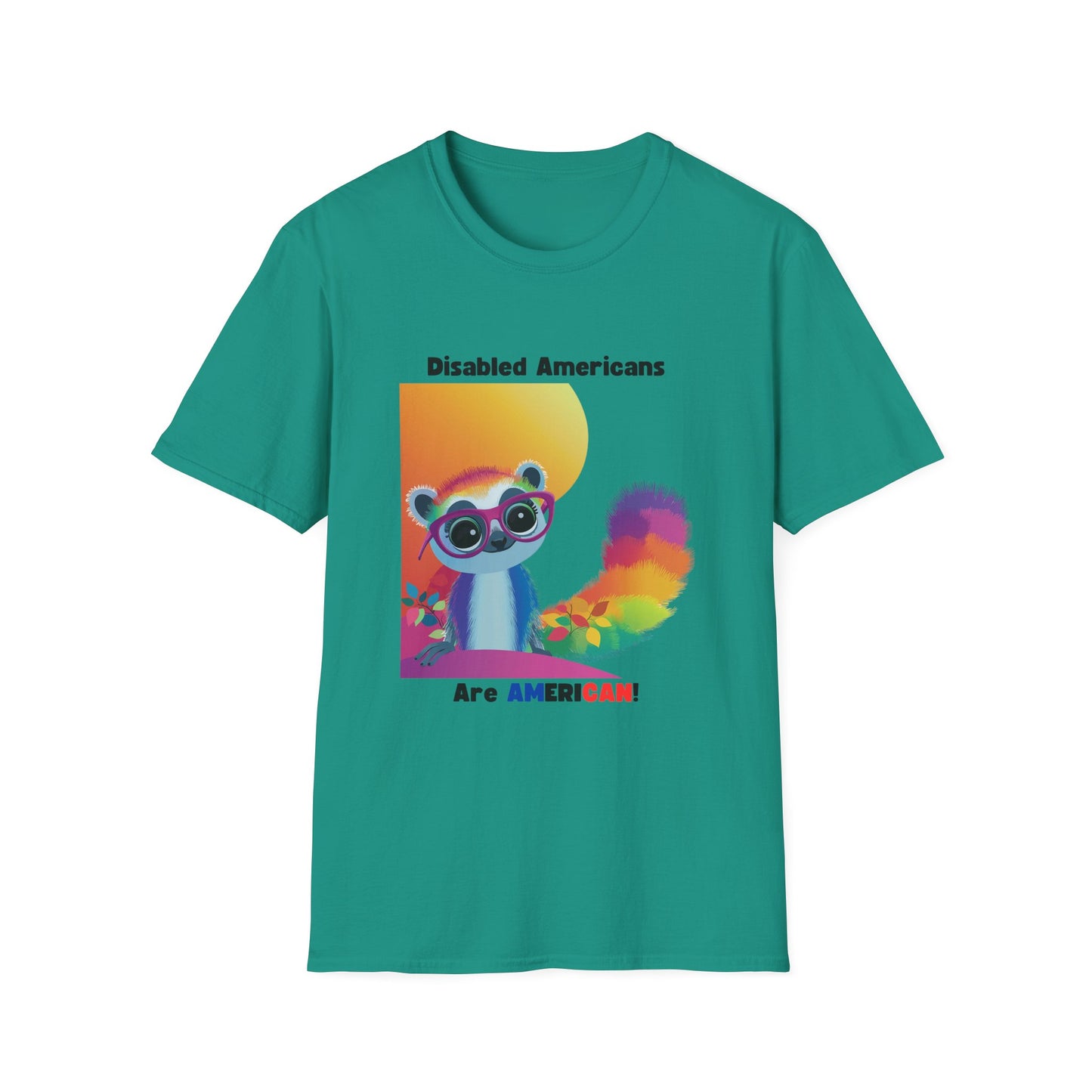 Disabled Americans Are AmeriCAN! | Cute Raccoon Disability Rights T-Shirt