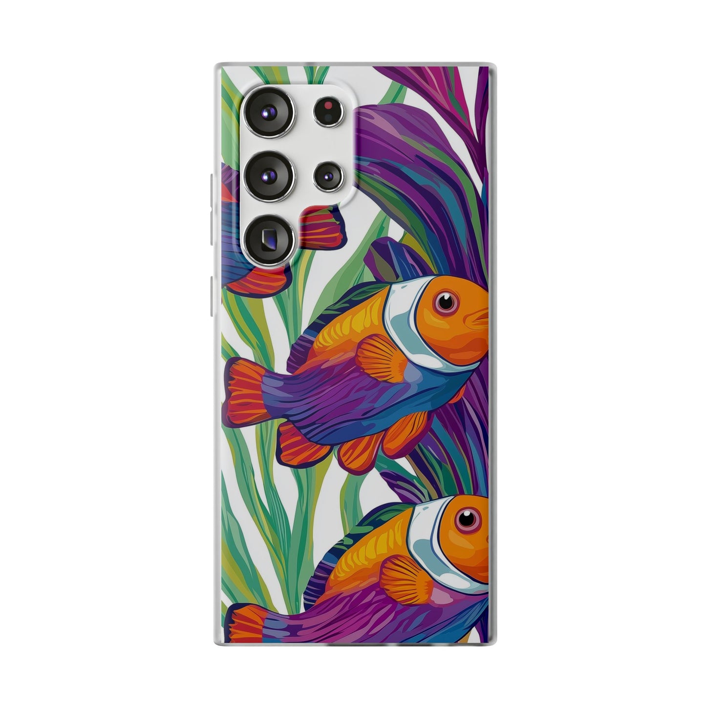 Vibrant Clownfish iPhone Case | Colorful Ocean Art Flexi Case