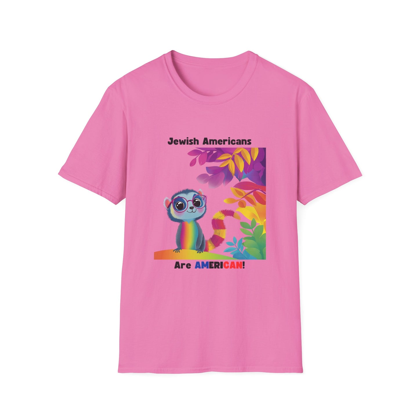 Rainbow Lemur Jewish Pride T-Shirt | Kawaii Activist Unisex Tee | Jewish American Solidarity