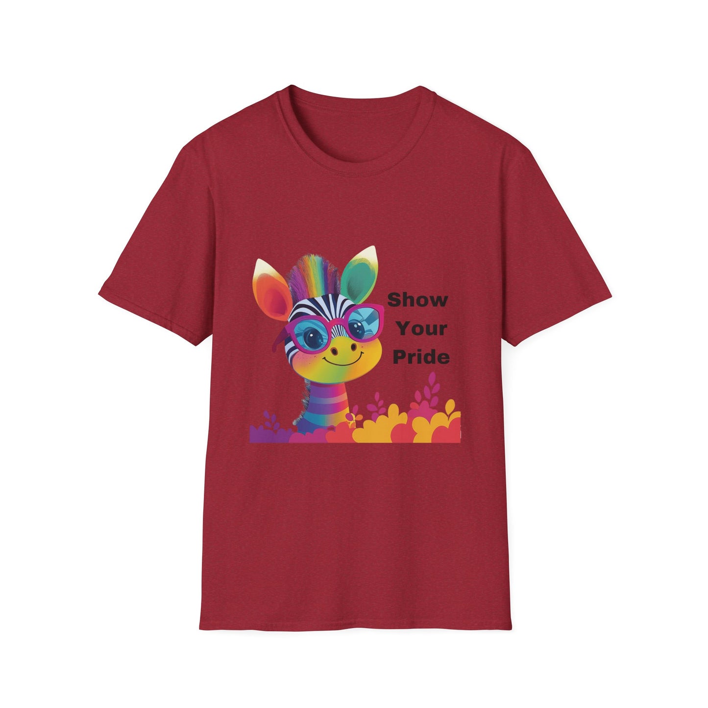 Cute Rainbow Giraffe Pride T-Shirt | LGBTQ+ Kawaii Animal Unisex Tee