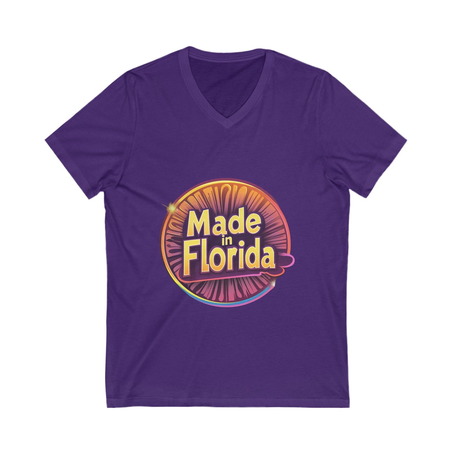 Made in Florida Retro V-Neck T-Shirt | Vintage State Pride Unisex Tee