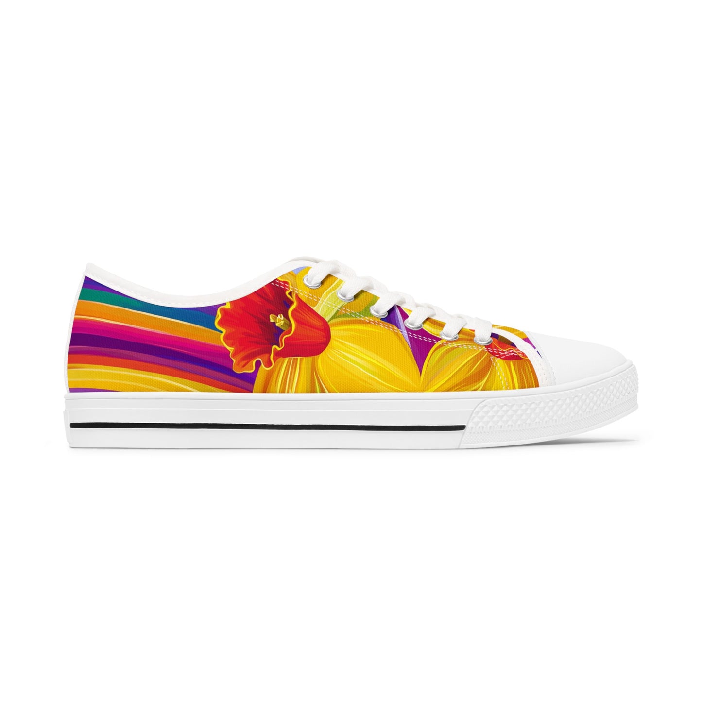 Rainbow Daffodil Pride Low Top Sneakers | LGBTQ+ Canvas Shoes