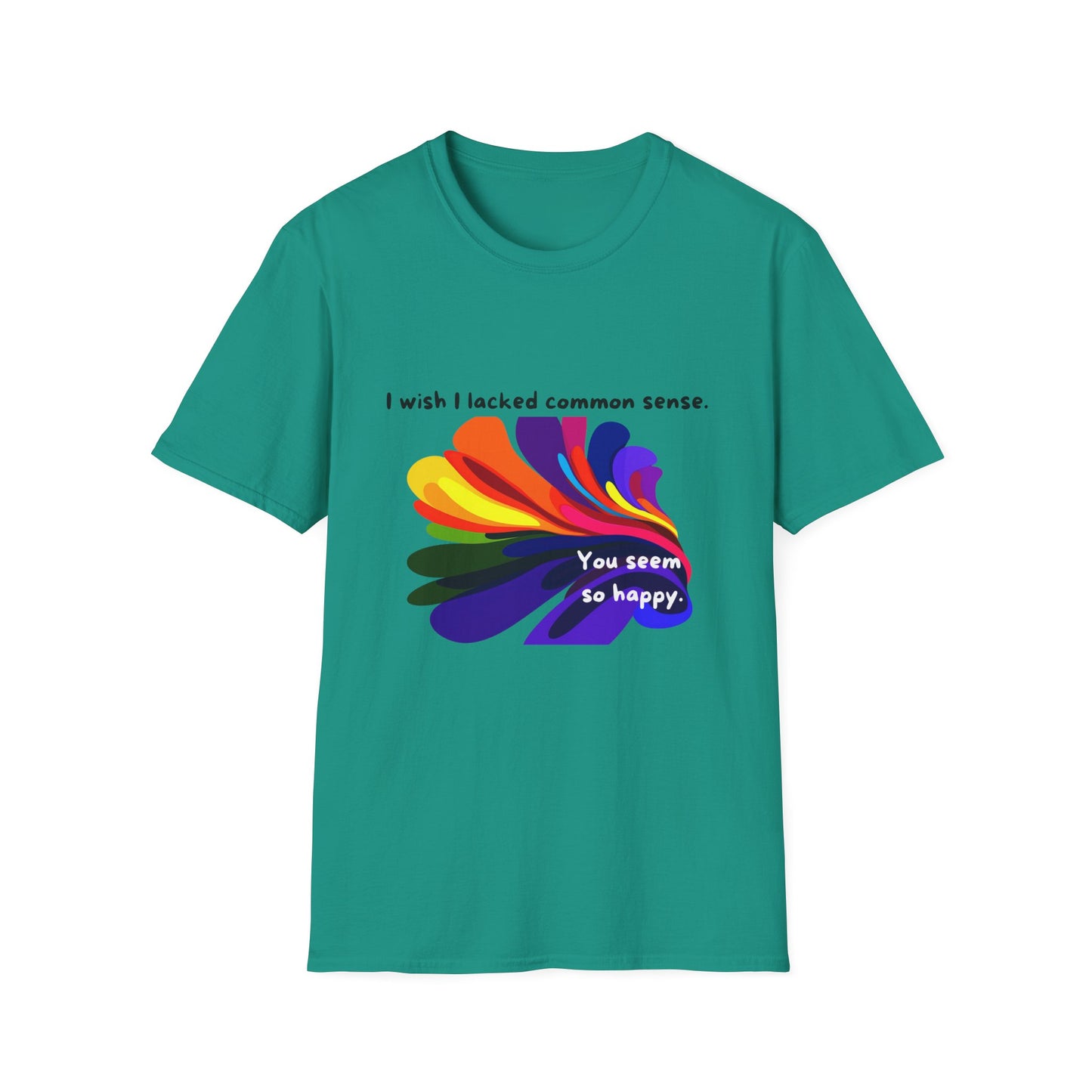 Common Sense Irony T-Shirt | Colorful Abstract Design
