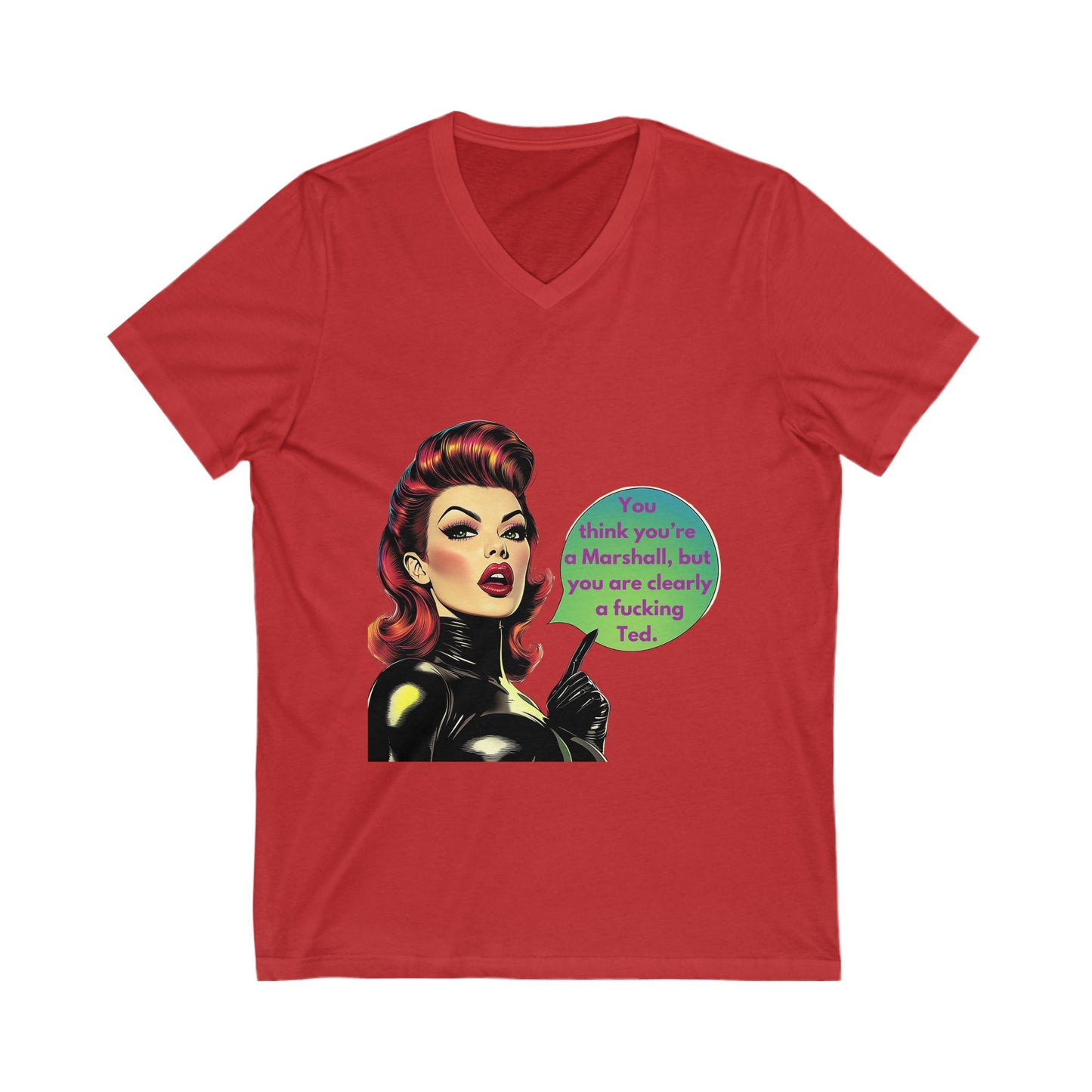 Sassy Retro Pin-Up V-Neck T-Shirt | Pop Culture TV Reference Tee