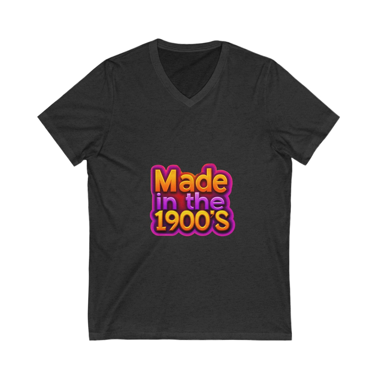 Made in the 1900s V-Neck T-Shirt | Vintage Rainbow Typography | Retro Unisex Tee