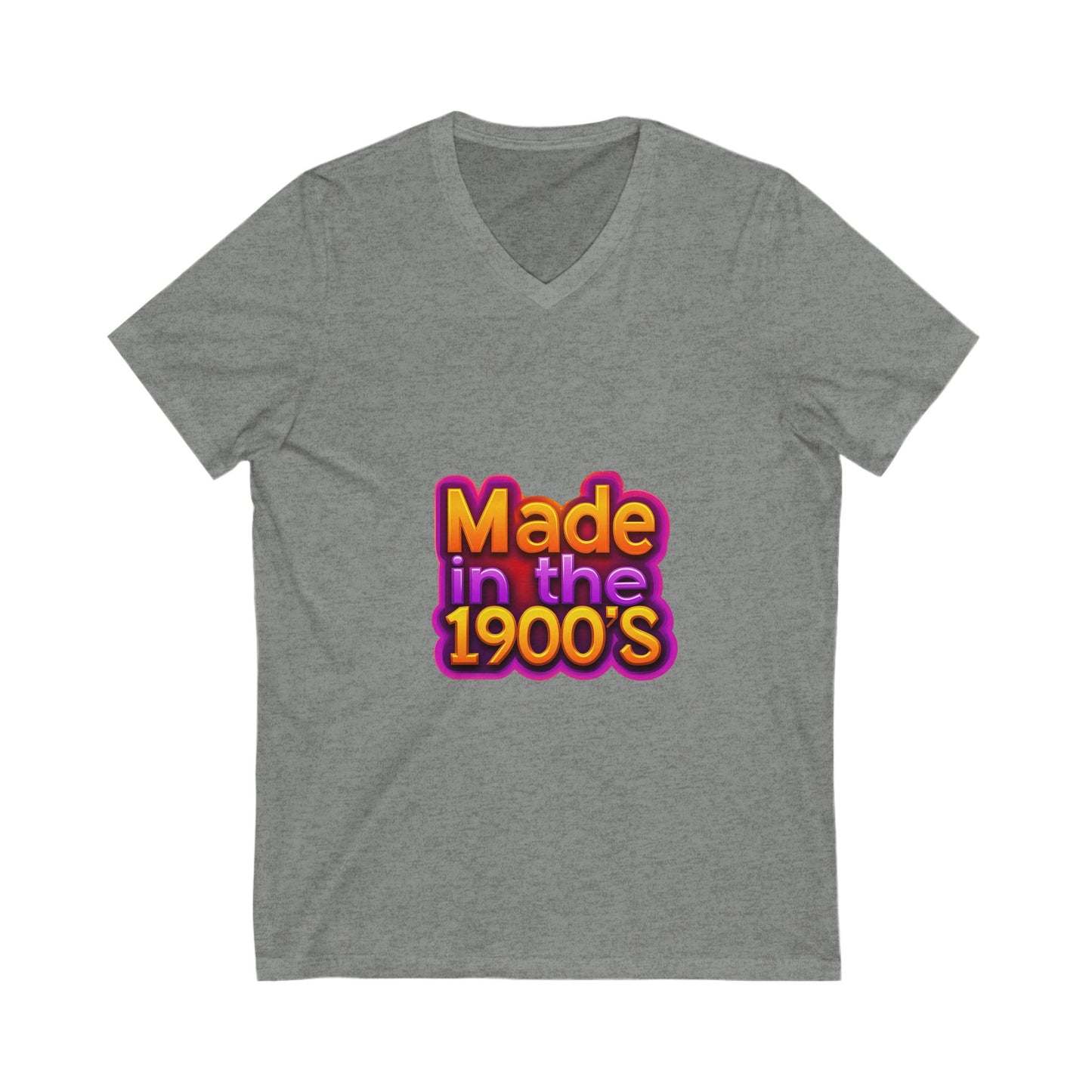 Made in the 1900s V-Neck T-Shirt | Vintage Rainbow Typography | Retro Unisex Tee