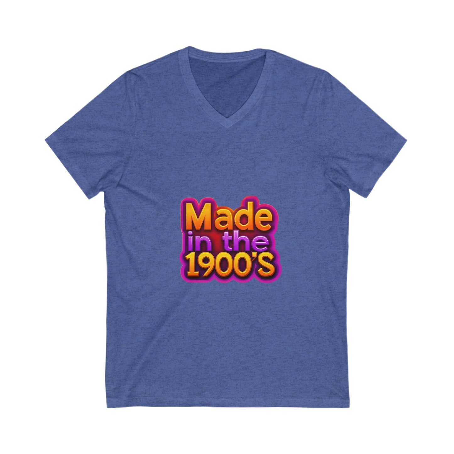 Made in the 1900s V-Neck T-Shirt | Vintage Rainbow Typography | Retro Unisex Tee