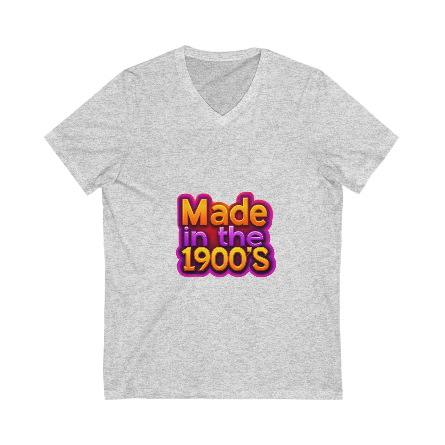 Made in the 1900s V-Neck T-Shirt | Vintage Rainbow Typography | Retro Unisex Tee