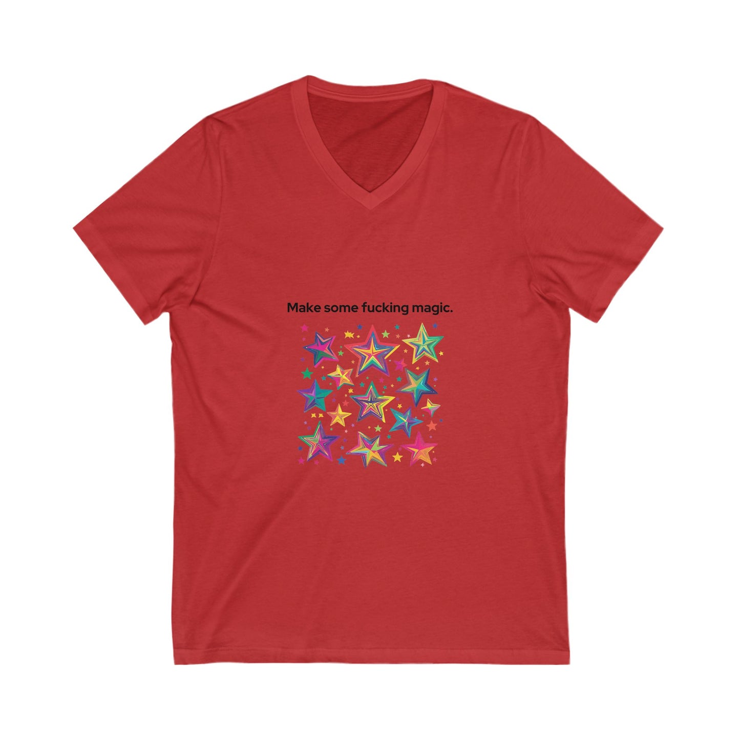Magical Stars V-Neck T-Shirt | Rainbow Pride Empowerment Unisex Tee