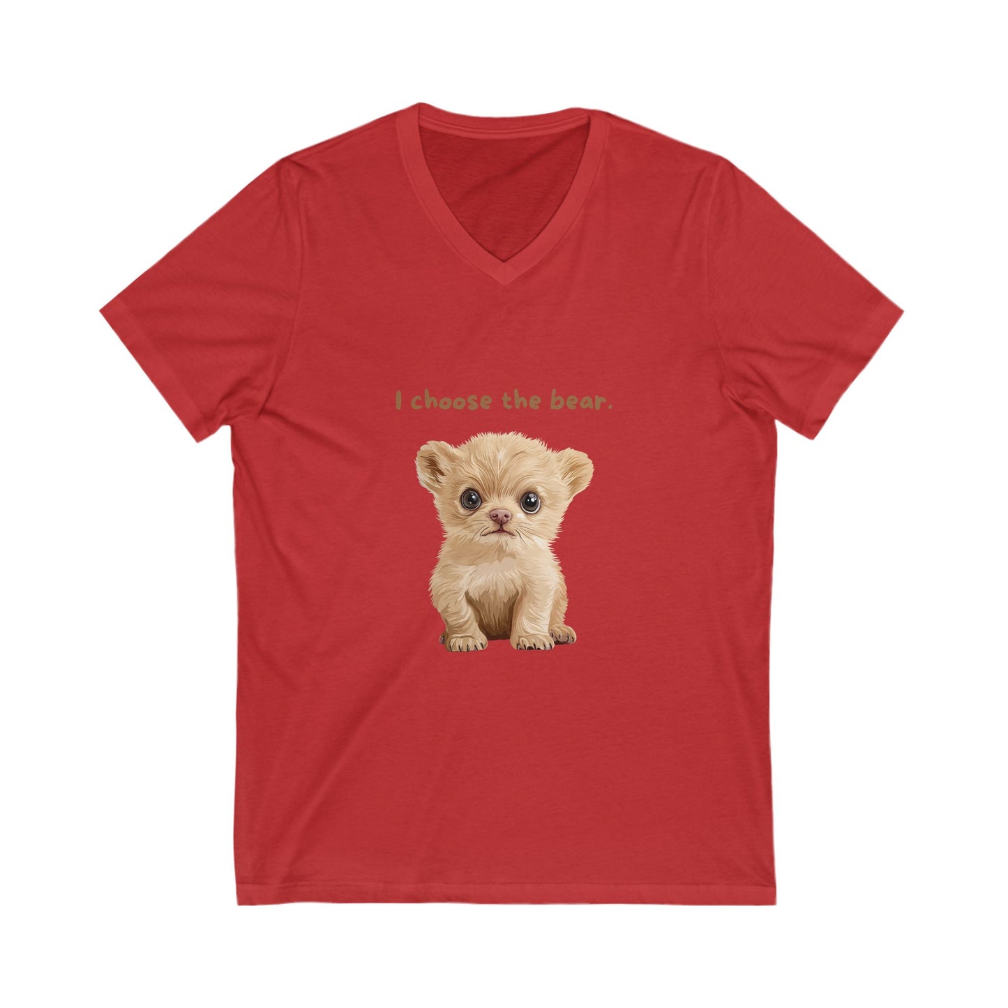 I Choose The Bear Cute Cub V-Neck T-Shirt | Animal Rights Activism | Kawaii Pet Lover Gift