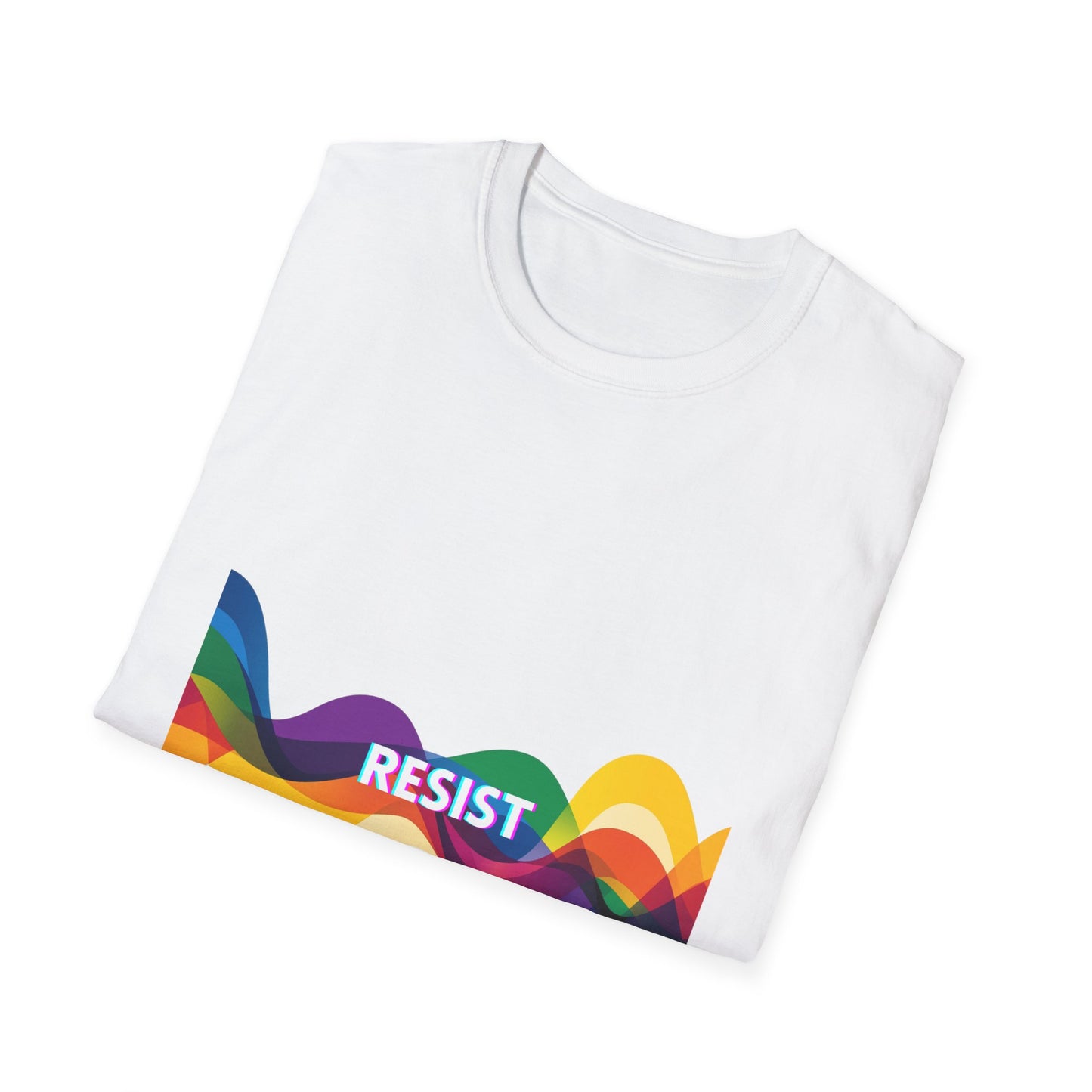 Colorful Waves RESIST T-Shirt | Progressive Pride Statement Tee