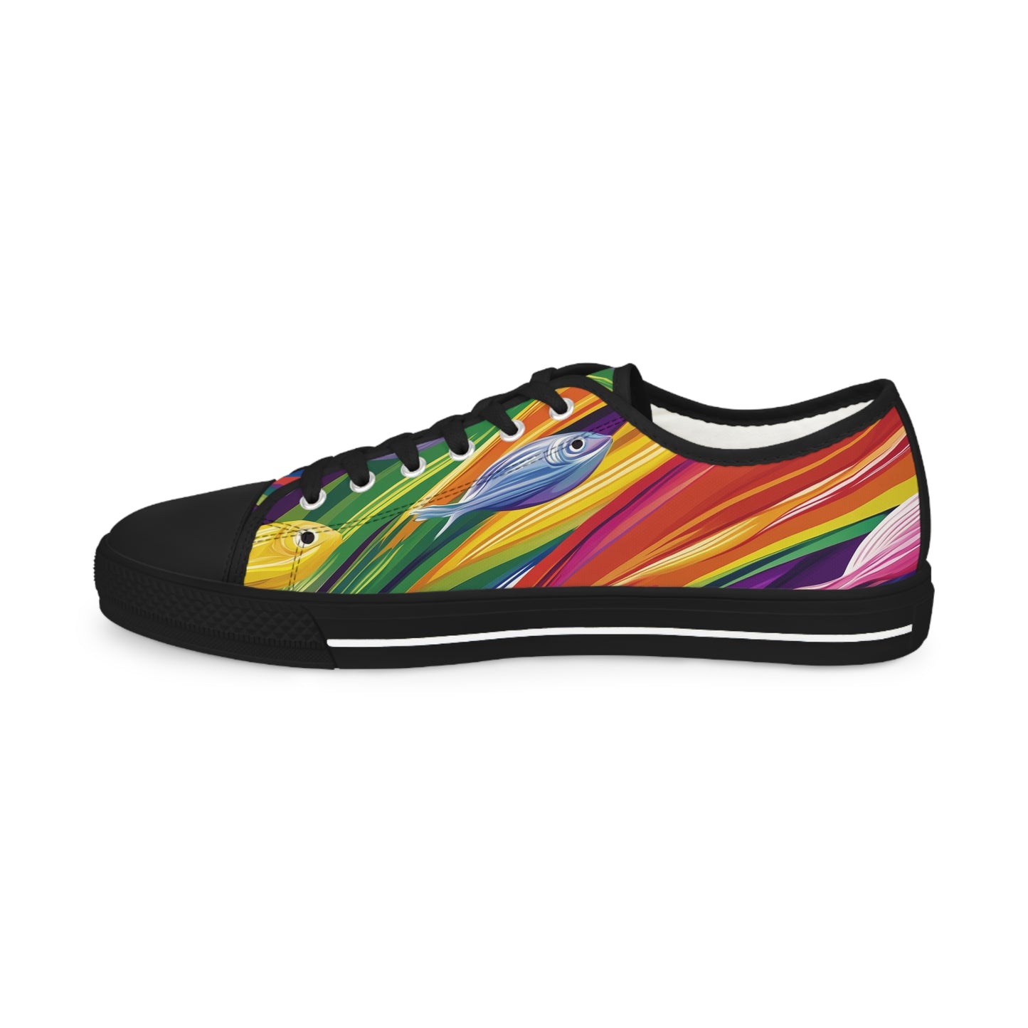 Rainbow Fish Low Top Canvas Sneakers | LGBTQ+ Colorful Shoes