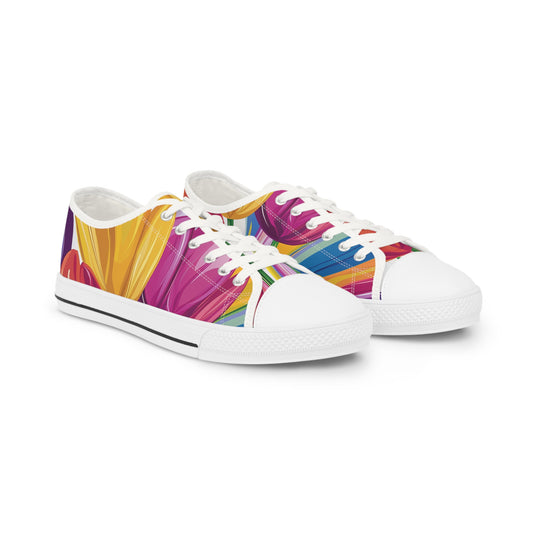 Rainbow Splash Men's Low Top Canvas Sneakers | Tulip Colorful Shoes