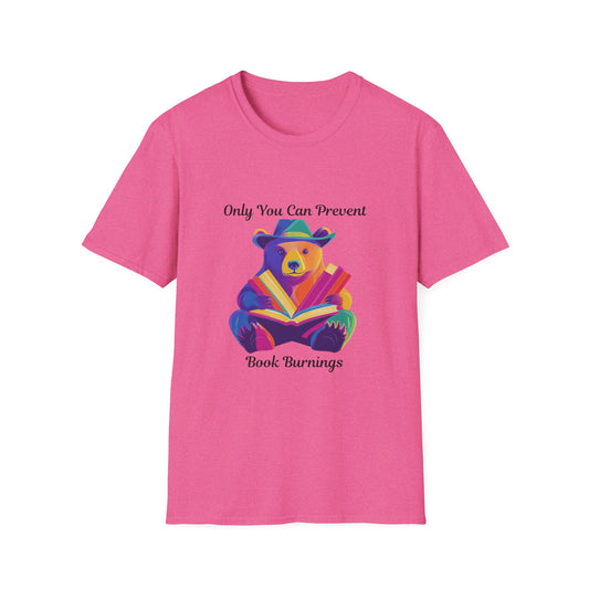 Only You Can Prevent Book Burnings Bear T-Shirt | Cute Activist Tee