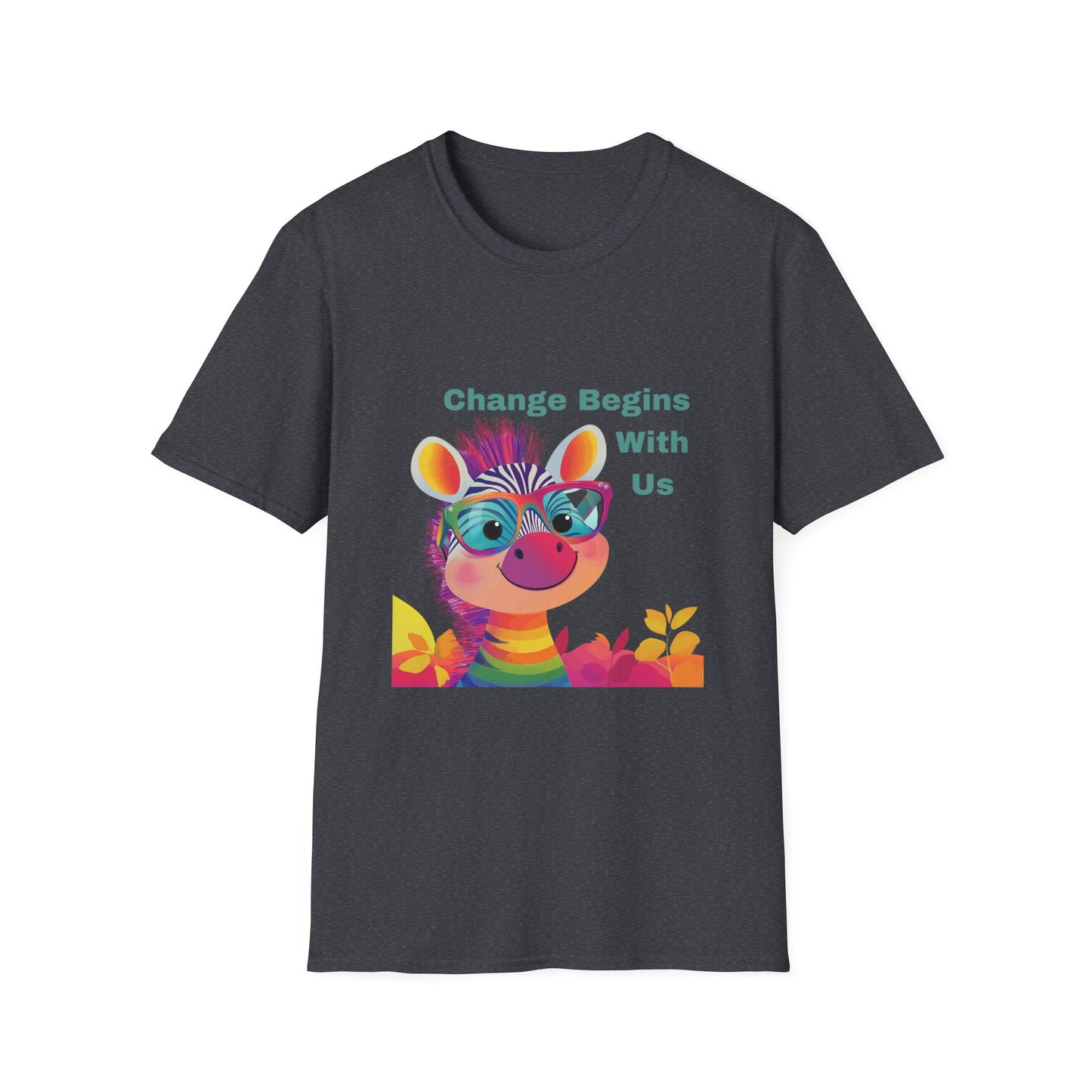 Rainbow Zebra Change Maker T-Shirt | Kawaii Activist Unisex Tee