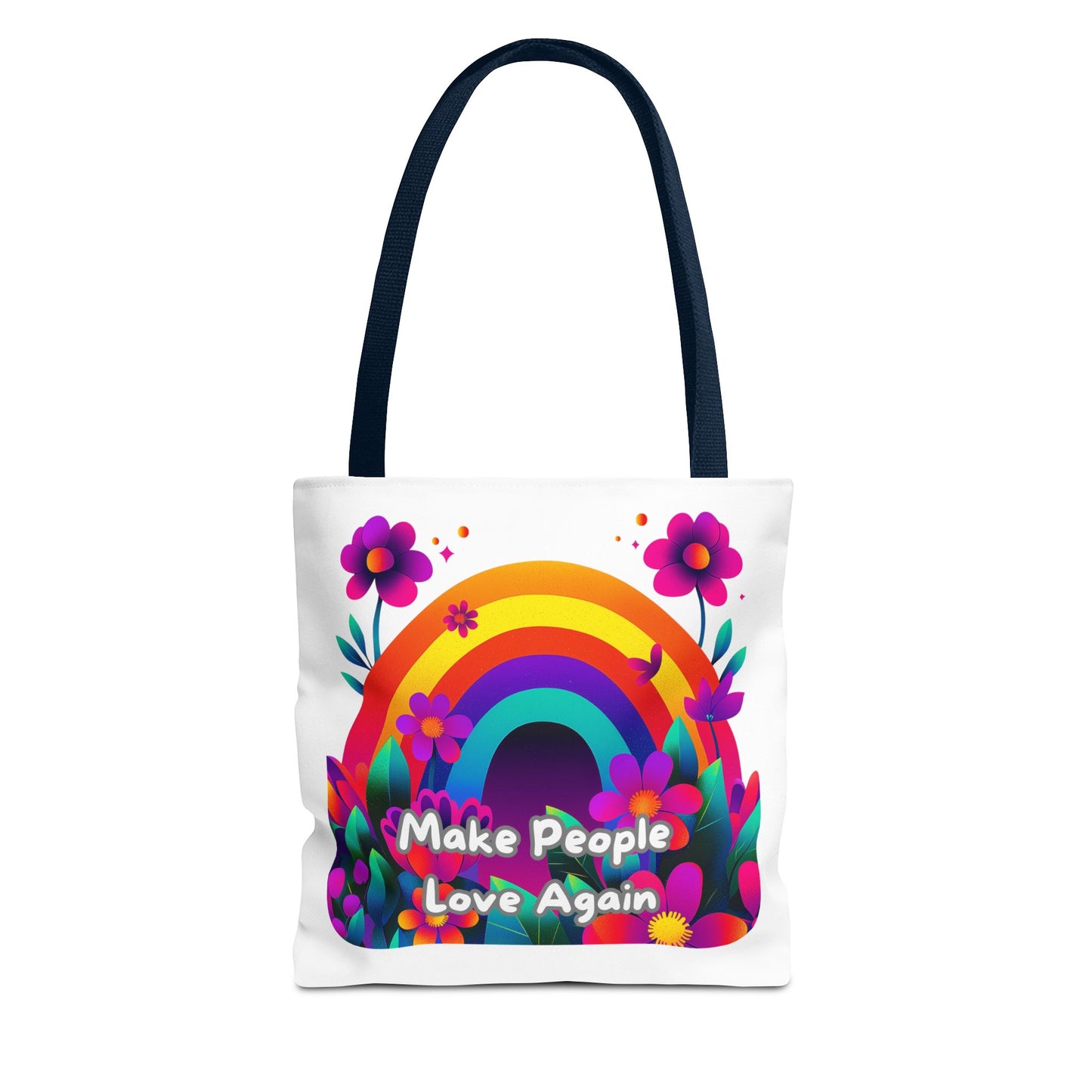 Rainbow Love Tote Bag | Floral Pride Design | LGBTQ+ Activist Accessory