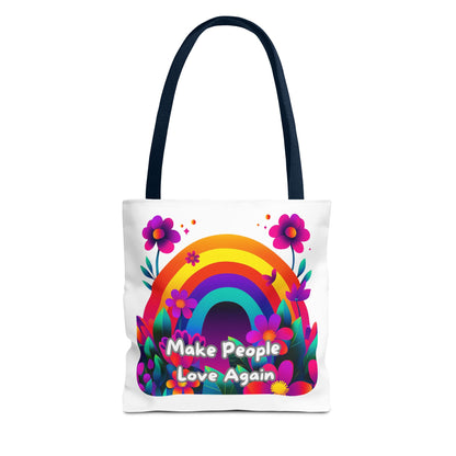 Rainbow Love Tote Bag | Floral Pride Design | LGBTQ+ Activist Accessory