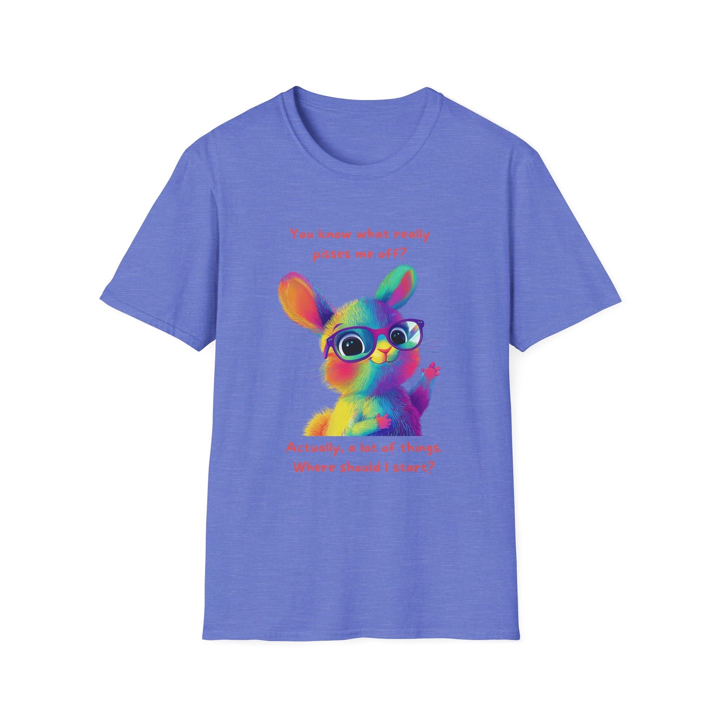 Rainbow Bunny Attitude T-Shirt | Sassy Pet Graphic Tee