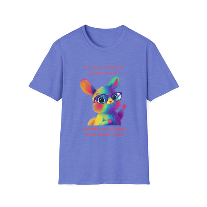 Rainbow Bunny Attitude T-Shirt | Sassy Pet Graphic Tee