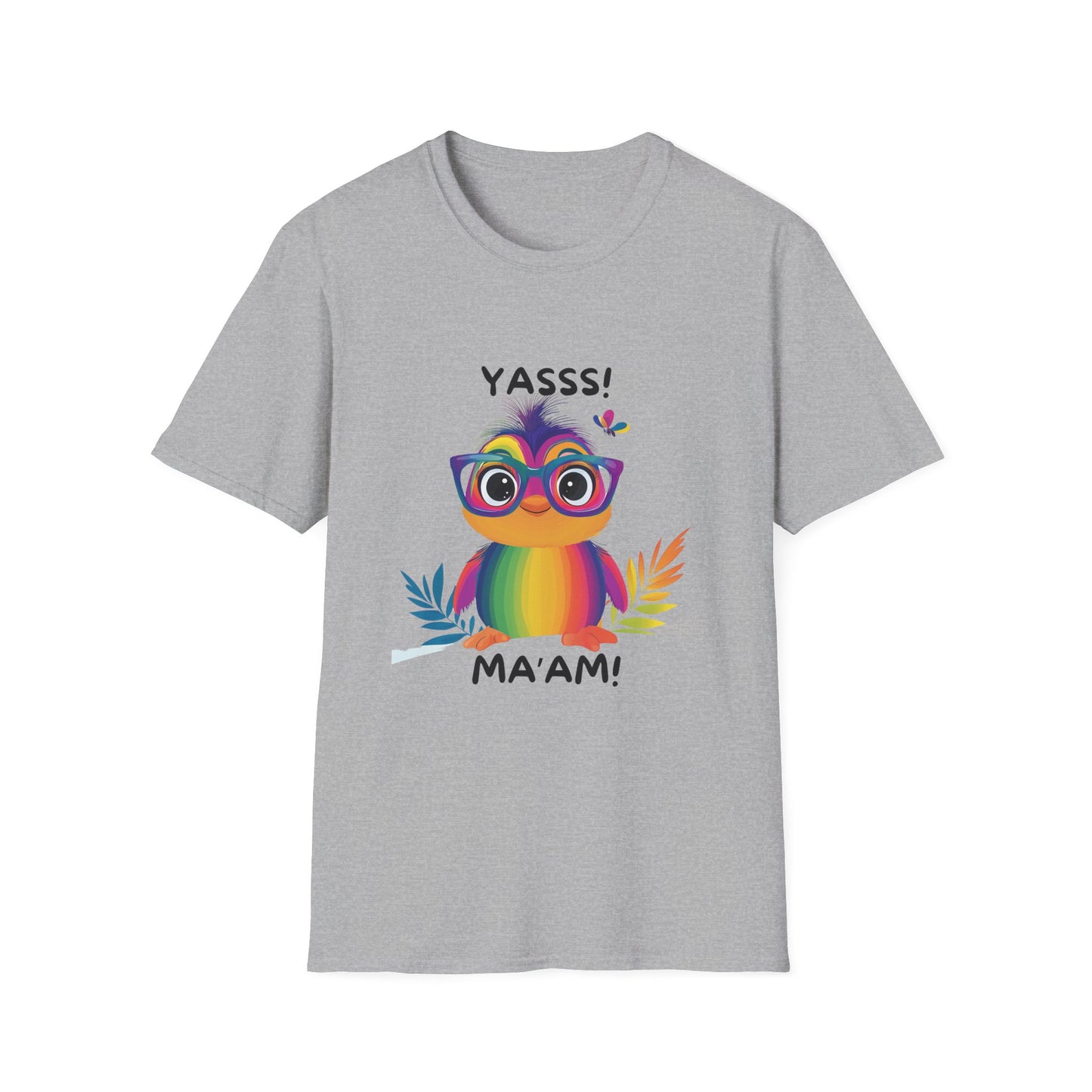 Rainbow Owl YASSS MA'AM T-Shirt | LGBTQ+ Pride Kawaii Tee | Cute Empowerment Gift