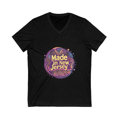 Made in Jersey Retro V-Neck T-Shirt | State Pride Vintage Design | Unisex V-Neck Tee