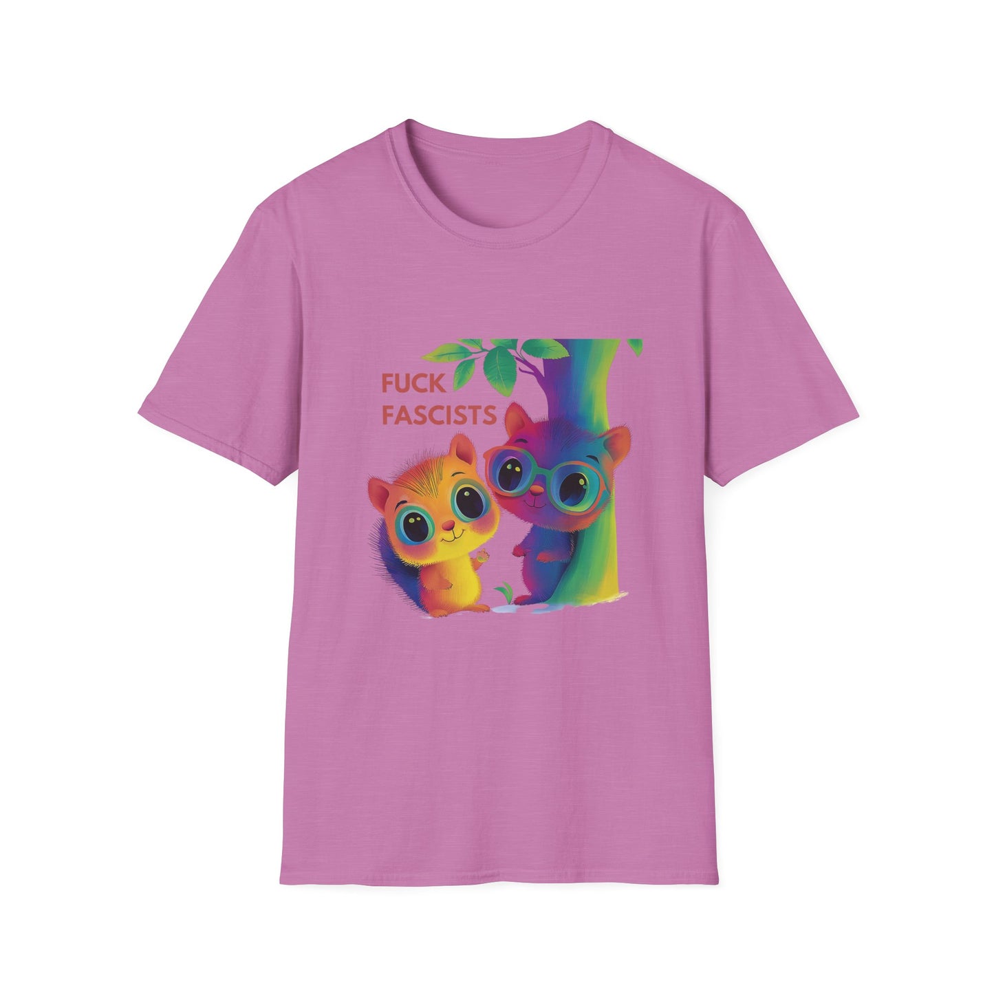 Rainbow Squirrels Anti-Fascist T-Shirt | Kawaii Activist Unisex Tee