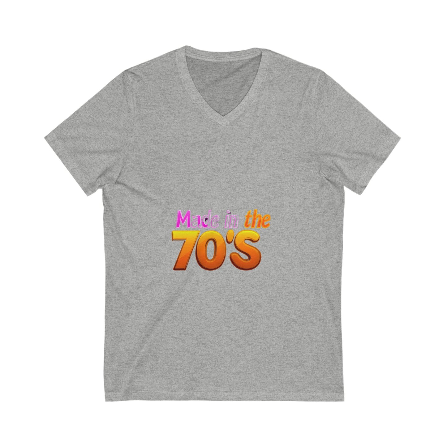Made in the 70's Retro V-Neck T-Shirt | Vintage Birthday Gift | 70s Gradient Design