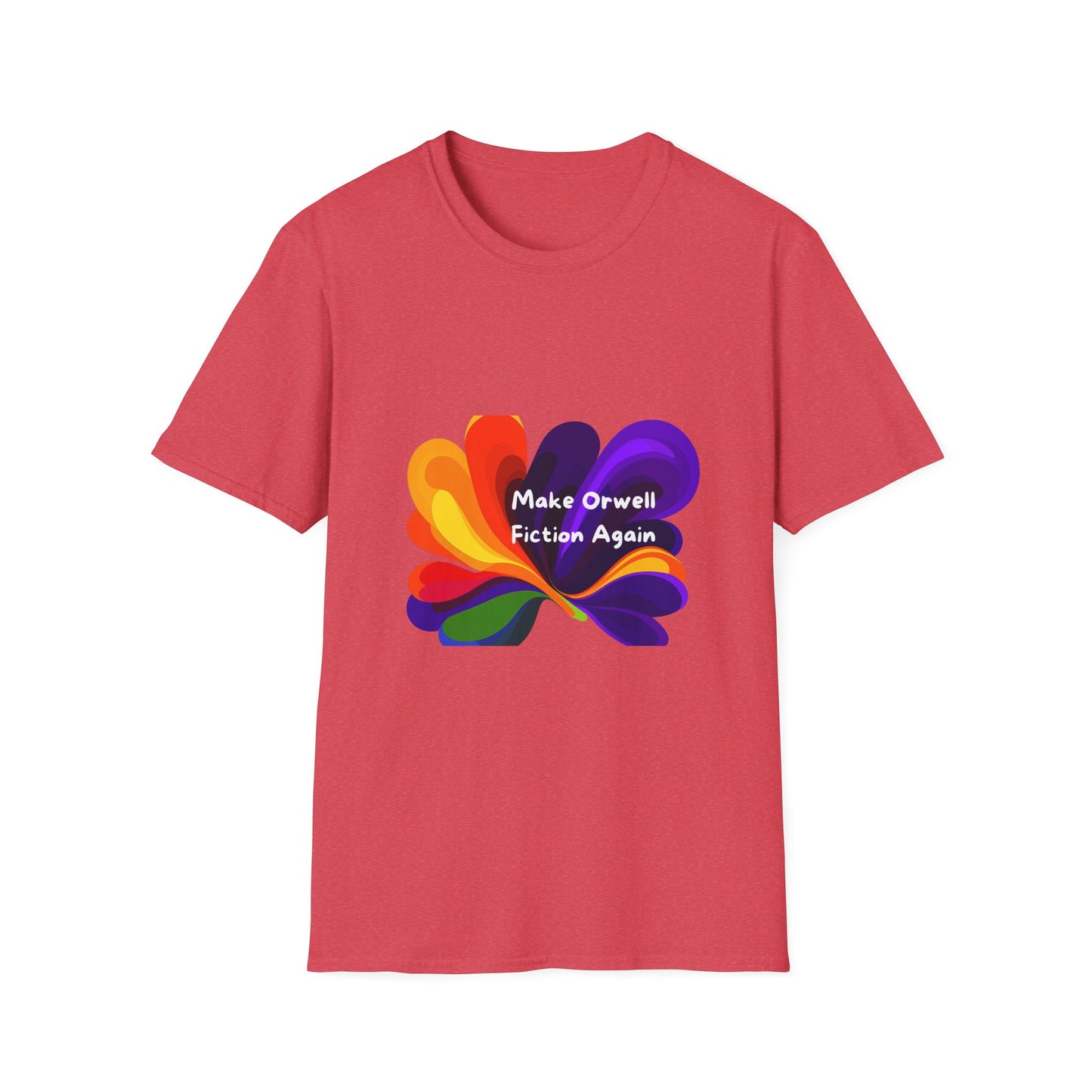 Make Orwell Fiction Again Rainbow T-Shirt | Colorful Activism Tee