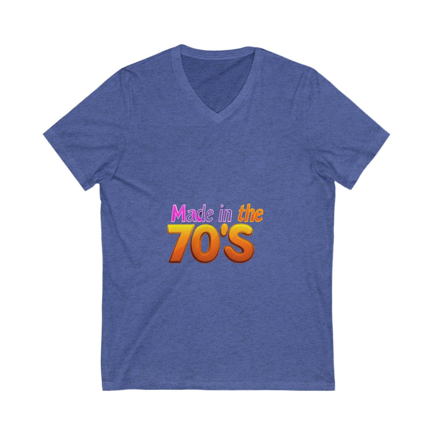 Made in the 70's Retro V-Neck T-Shirt | Vintage Birthday Gift | 70s Gradient Design