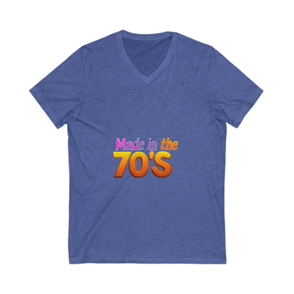 Made in the 70's Retro V-Neck T-Shirt | Vintage Birthday Gift | 70s Gradient Design