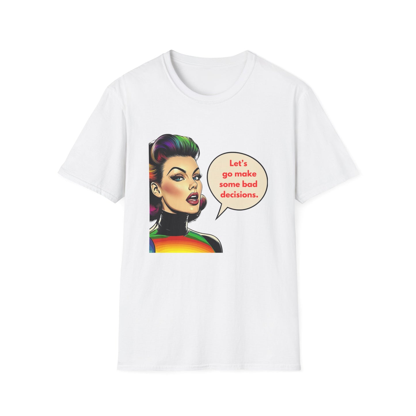 Bad Decisions Rainbow Punk T-Shirt | Retro Vintage Unisex Tee