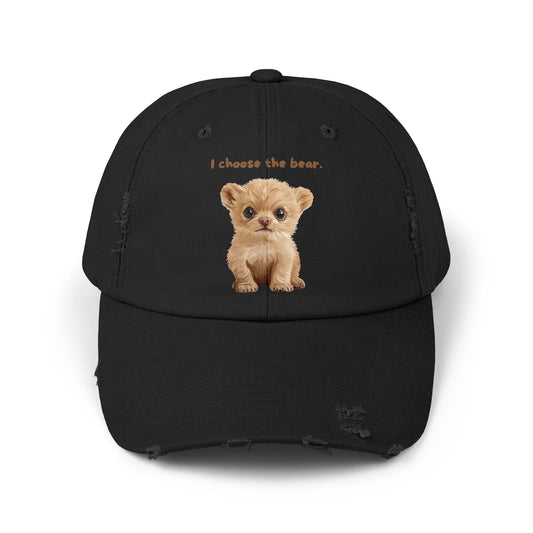 I Choose The Bear Distressed Dad Hat | Cute Baseball Cap